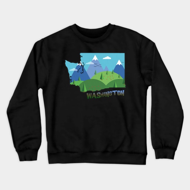 Washington State Outline Crewneck Sweatshirt by gorff